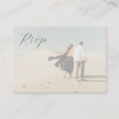 Moderne foto Sage Groene Kalligrafie RSVP Informatiekaartje (Voorkant)