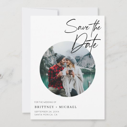 Moderne foto save the date (Voorkant)