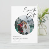 Moderne foto save the date (Staand voorkant)