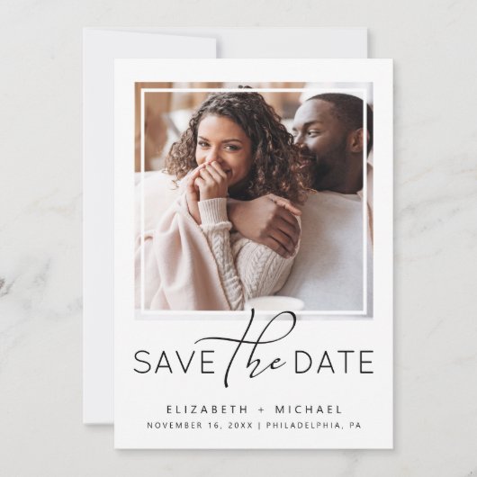 Moderne foto save the date (Voorkant)