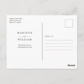 Moderne foto Save the Date Aankondiging Briefkaart (Achterkant)