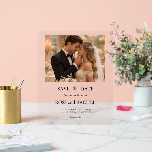 Moderne Foto Save the Date Acryl Bord (Huwelijk)