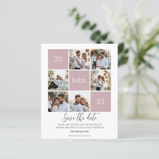 Moderne foto Save the Date Budget Wedding (Staand voorkant)