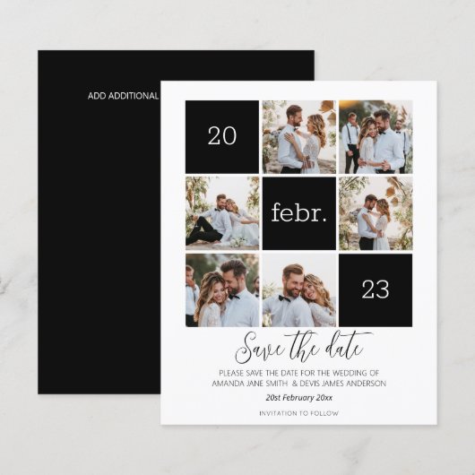 Moderne foto Save the Date Budget Wedding (Voorkant / Achterkant)