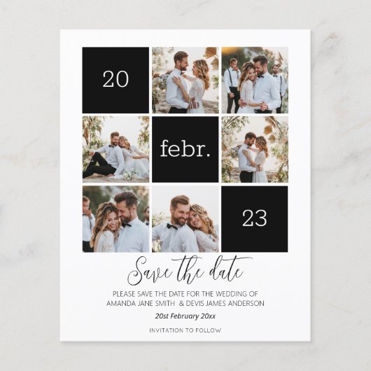 Moderne foto Save the Date Budget Wedding (Voorkant)
