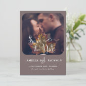 Moderne foto save the date-huwelijk save the date (Staand voorkant)