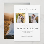 Moderne Foto Save the Date Kaart (Voorkant / Achterkant)