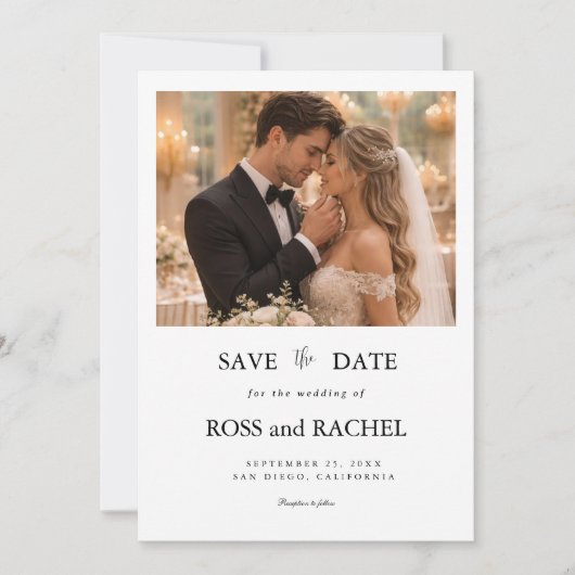 Moderne Foto Save the Date Kaart (Voorkant)