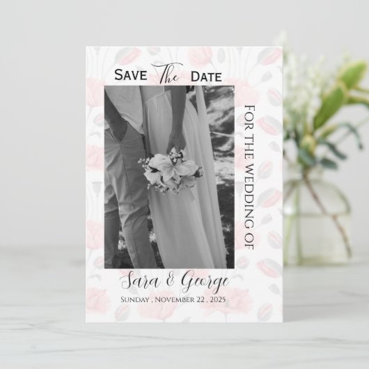 Moderne Foto Save the Date Kaart (Staand voorkant)