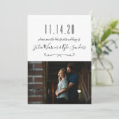 Moderne foto save the date kaart (Staand voorkant)