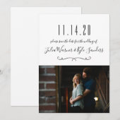 Moderne foto save the date kaart (Voorkant / Achterkant)