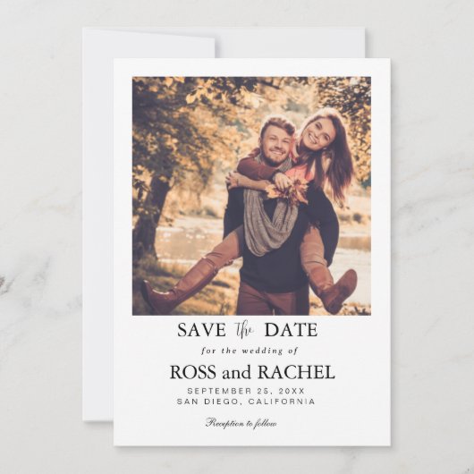 Moderne Foto Save the Date Kaart (Voorkant)