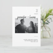 Moderne foto save the date kaart (Staand voorkant)