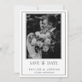 Moderne Foto Save the Date Kaart Botanisch Bloemmo (Voorkant)