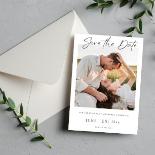 Moderne Foto Save the Date Kaart Elegante Trouw