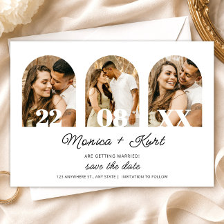 Moderne Foto Save the Date Minimalistische Trouwka Kaart