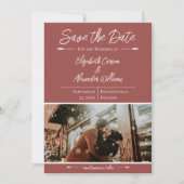 Moderne Foto Save The Date | Terracotta (Voorkant)