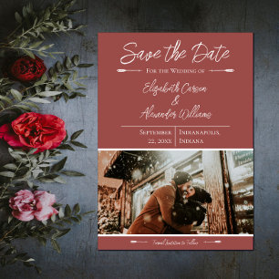 Moderne Foto Save The Date   Terracotta