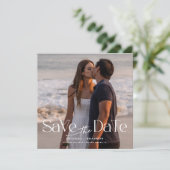 Moderne Foto Save The Date Trouw QR Code Kaart (Staand voorkant)