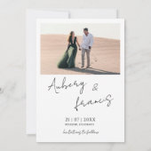 Moderne foto save the date trouw uitnodiging (Achterkant)