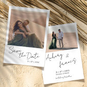 Moderne foto save the date trouw uitnodiging