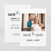 Moderne Foto Save the Date Trouw Uitnodiging Templ (Voorkant / Achterkant)