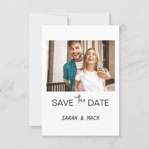 Moderne foto save the date trouw uitnodiging templ