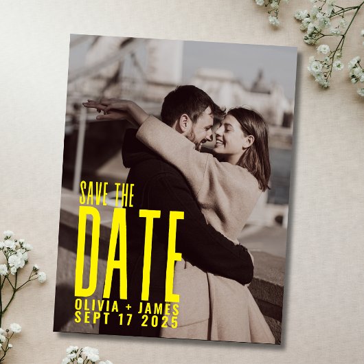 Moderne foto save the date trouwkaart briefkaart