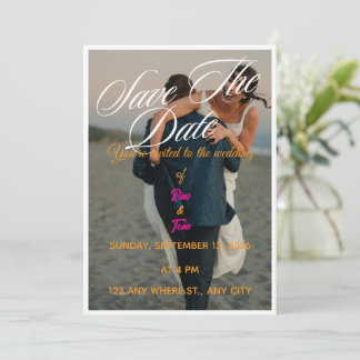 Moderne foto Save the Date trouwuitnodiging Kaart