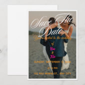 Moderne foto Save the Date trouwuitnodiging Kaart (Voorkant / Achterkant)