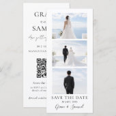 Moderne foto save-the-date uitnodiging met QR-code (Voorkant / Achterkant)