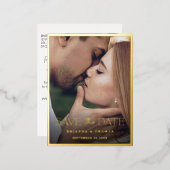 Moderne foto Save the Date Wedding Gold Folie Uitnodiging Briefkaart (Voorkant / Achterkant)