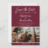 Moderne Foto Save The Date | Wijnrood (Voorkant)