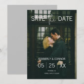 Moderne foto save the date | Wit (Voorkant / Achterkant)