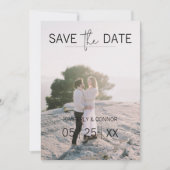 Moderne foto save the date | Zwart (Voorkant)