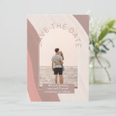 Moderne foto save the dates bruiloft bedankkaart (Staand voorkant)