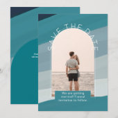 Moderne foto save the dates bruiloft kaart (Voorkant / Achterkant)
