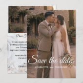 Moderne foto save the dates | Elegante trouwtemp Date (Voorkant / Achterkant)