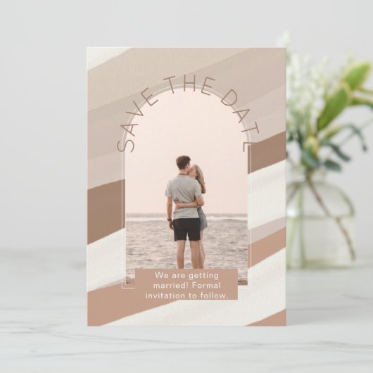 Moderne Foto Save The Dates Trouwdag Kaart (Staand voorkant)