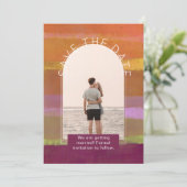 Moderne foto save the dates trouwkaart bedankkaart (Staand voorkant)