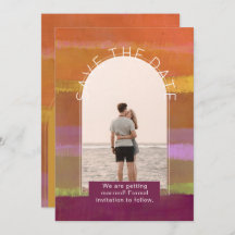 Moderne foto save the dates trouwkaart