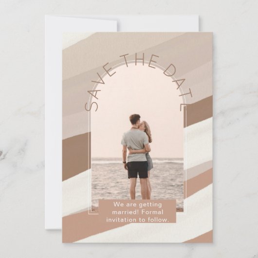 Moderne foto save the dates trouwkaart kaart (Voorkant)