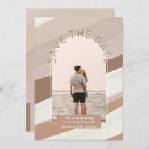 Moderne foto save the dates trouwkaart