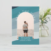 Moderne foto save the dates trouwkaart kaart (Staand voorkant)