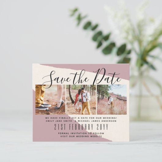 Moderne FOTO Save the Dates van LeahG BUDGET (Staand voorkant)