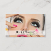 Moderne Foto Schoonheid Haar Make-up QR Code Visitekaartje (Voorkant)