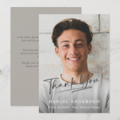 Moderne foto script afstudeer dankkaart (Voorkant / Achterkant)