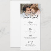 Moderne Foto Script Boho Bruiloftsmenu Kaart (Voorkant / Achterkant)