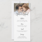 Moderne Foto Script Boho Bruiloftsmenu Kaart (Voorkant)