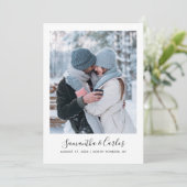 Moderne foto script bruiloft save the date (Staand voorkant)
